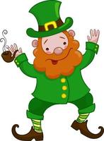 Character cheerful leprechaun, a dwarf in a green caftan illustration for st patrick s day vector