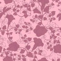 Seamless pattern curly bindweed flowers. Floral vector color illustration. Hand Drawn Floral Background.