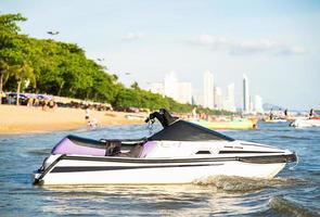 Jet ski parked on the sea photo