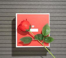 Valentine's Day with red box and red roses photo