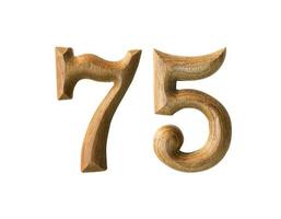 Wooden numeric 75 photo