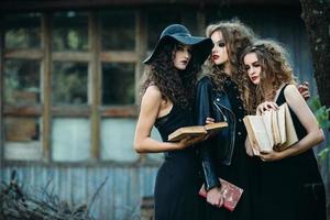 three vintage women as witches photo