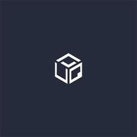 UQ initial hexagon logo design vector