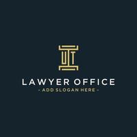 UT initial logo monogram design for legal, lawyer, attorney and law firm vector