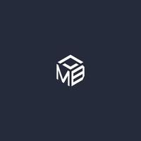 MB initial hexagon logo design vector