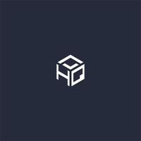 HQ initial hexagon logo design vector