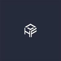 HF initial hexagon logo design vector