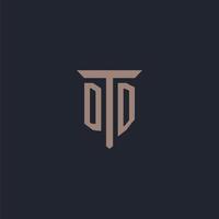 DD initial logo monogram with pillar icon design vector