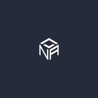 NA initial hexagon logo design vector