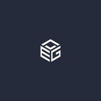 EG initial hexagon logo design vector