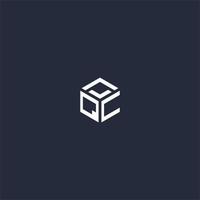 QC initial hexagon logo design vector