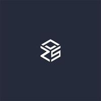 ZS initial hexagon logo design vector