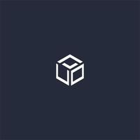 UO initial hexagon logo design vector