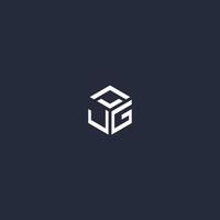 JG initial hexagon logo design vector