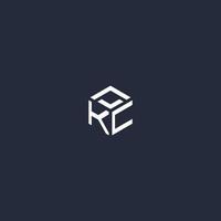 KC initial hexagon logo design vector