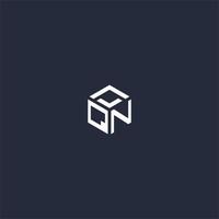 QN initial hexagon logo design vector