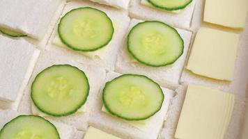 Cucumber sandwiches with butter video