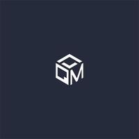 QM initial hexagon logo design vector