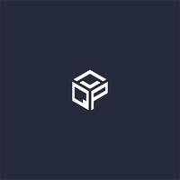 QP initial hexagon logo design vector