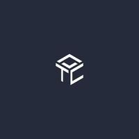TC initial hexagon logo design vector