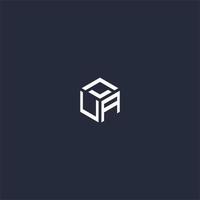 UA initial hexagon logo design vector