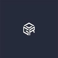 GR initial hexagon logo design vector
