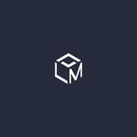 LM initial hexagon logo design vector