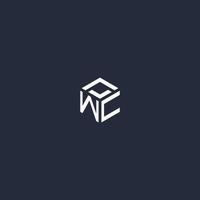 WC initial hexagon logo design vector