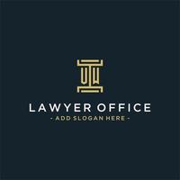 VW initial logo monogram design for legal, lawyer, attorney and law firm vector