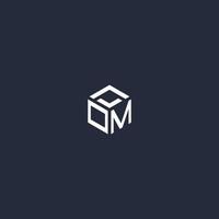 OM initial hexagon logo design vector