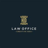 HD initial logo monogram design for legal, lawyer, attorney and law firm vector