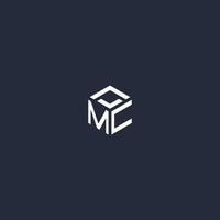 MC initial hexagon logo design vector