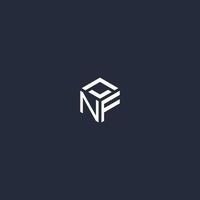 NF initial hexagon logo design vector