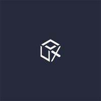 UX initial hexagon logo design vector