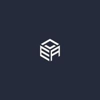 EA initial hexagon logo design vector