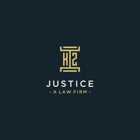 diseño de monograma de logotipo inicial kz para vector legal, abogado, abogado y bufete de abogados