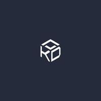 KD initial hexagon logo design vector