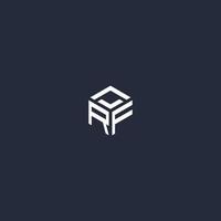 RF initial hexagon logo design vector