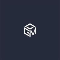 GM initial hexagon logo design vector