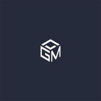 GM initial hexagon logo design vector