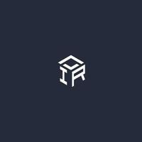 IR initial hexagon logo design vector