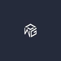 WG initial hexagon logo design vector