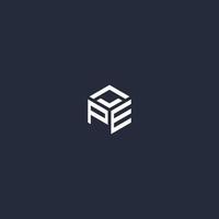 PE initial hexagon logo design vector