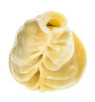 top view of Buuz filled with mutton meat isolated photo