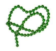 string of round beads from green nephrite stone photo
