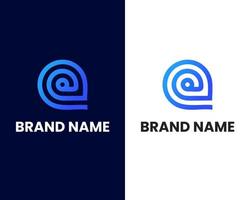 letter p and e modern logo design template vector