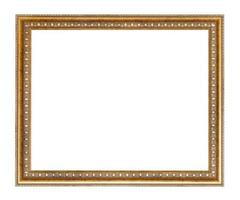 empty wide golden carved wooden picture frame photo