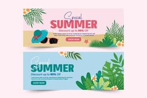 Summer Graphic template Editable Simple and Elegant Design vector