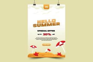 Summer Graphic template Editable Simple and Elegant Design vector