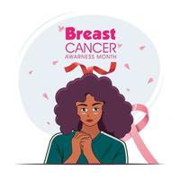 mes de concientización sobre el cáncer de mama con el concepto de expresión esperanzada 02 vector illustration pro download